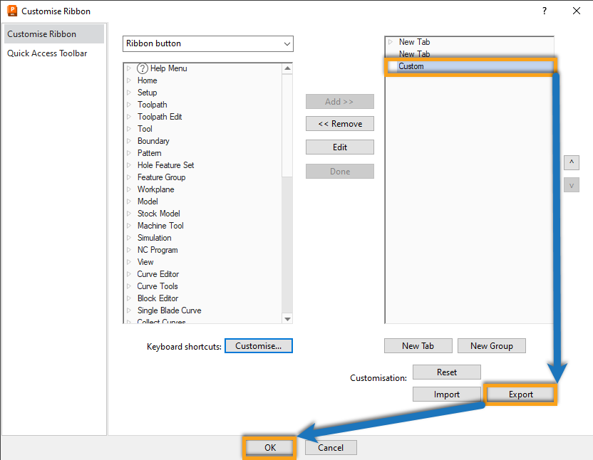 How to copy a custom Toolbar to another PC