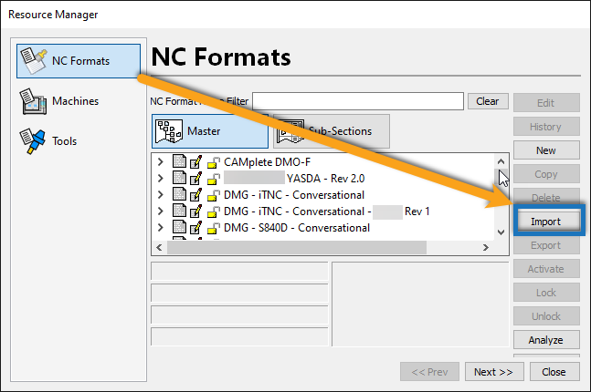 How to import a new NC Format in CAMplete TruePath